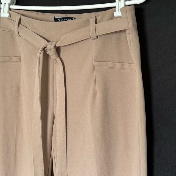 NYCC Tan Taupe Trousers with High-Waisted and Tie Design 10 - Picture 2 of 6